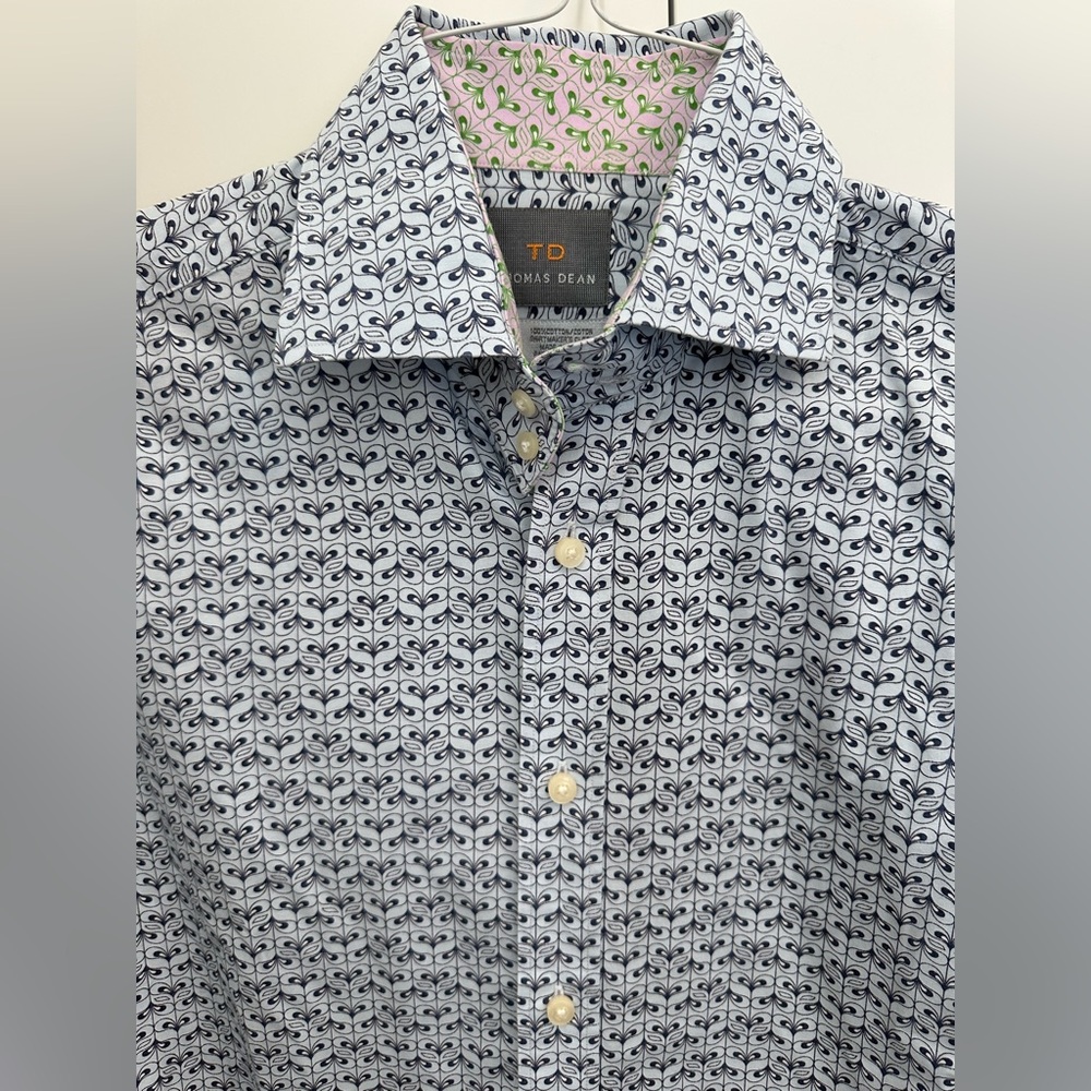 Thomas Dean Men's Shirt - Black and White Pattern